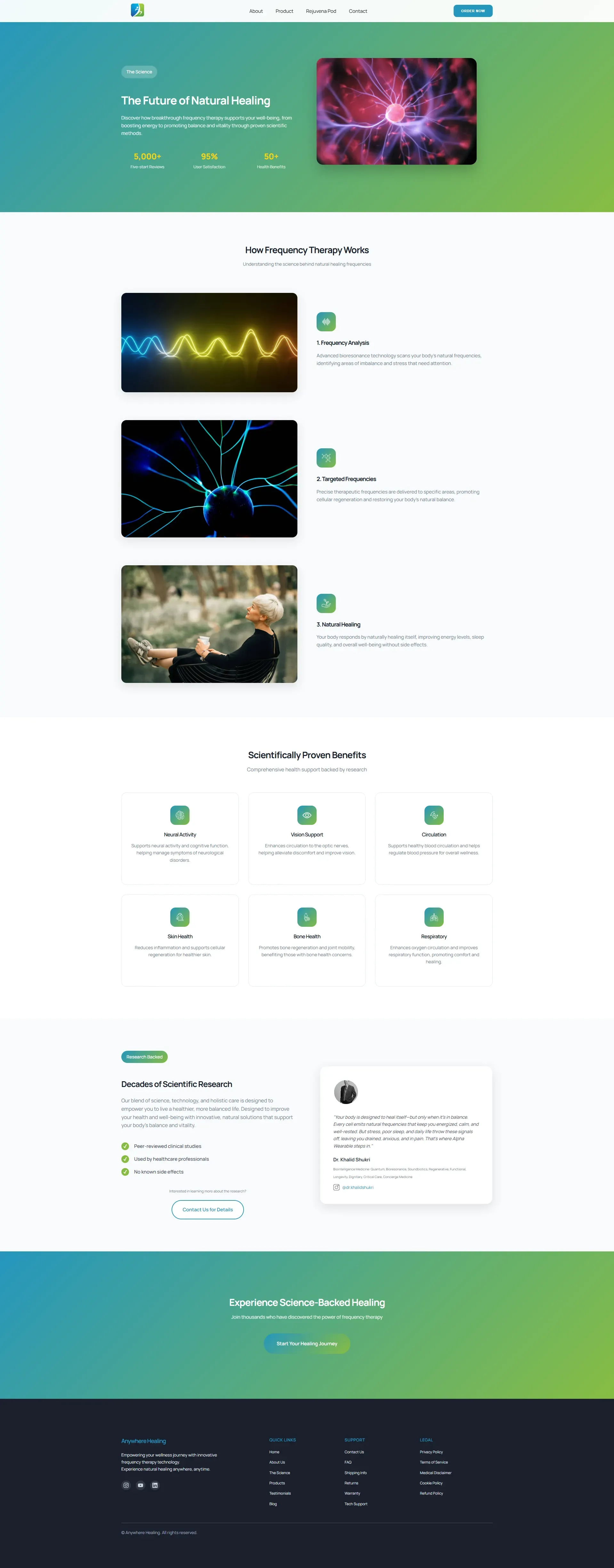 Detailed view of the Anywhere Healing brand mission page, showcasing the clean typography and accessible layout designed for mental health awareness.