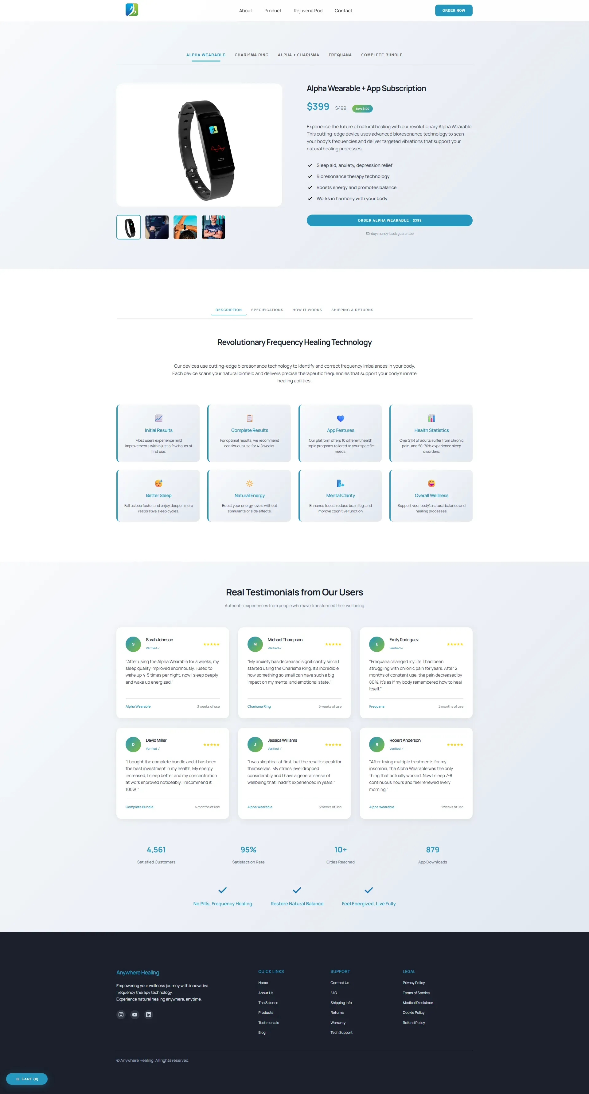 Intuitive e-commerce checkout interface featuring product tabs for individual wellness items and the 'Complete Healing Bundle' selection.