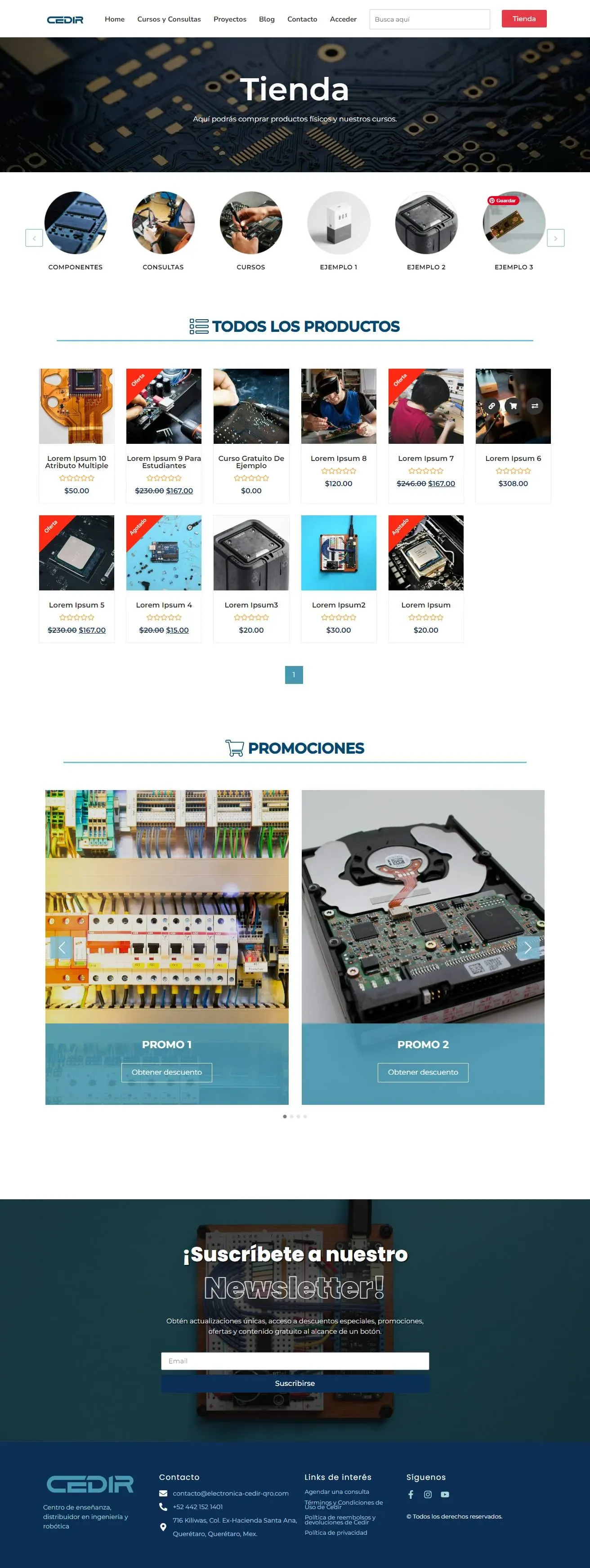 Clean e-commerce store interface for Cedir showcasing a grid of products with intuitive navigation.