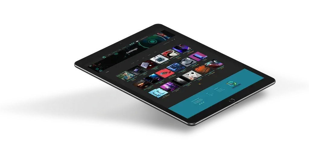 Tablet mockup of the CotizaGuate catalogue, showing how the grid reflows on a medium screen.