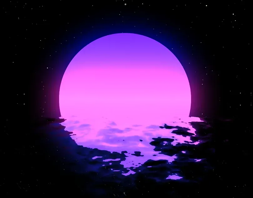 Purple retro synthwave moon short loop animation